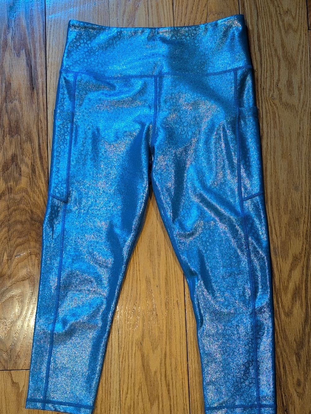 ZYIA Shimmery Teal-Blue Leggings